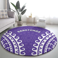 Custom Cook Islands Rarotonga Round Carpet Polynesian Tribal Tattoo