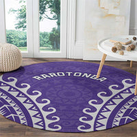 Custom Cook Islands Rarotonga Round Carpet Polynesian Tribal Tattoo