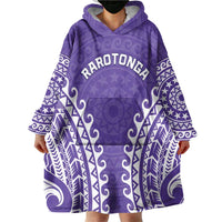 Custom Cook Islands Rarotonga Wearable Blanket Hoodie Polynesian Tribal Tattoo