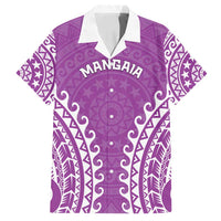 Custom Cook Islands Mangaia Family Matching Summer Maxi Dress and Hawaiian Shirt Polynesian Tribal Tattoo LT05 Dad's Shirt - Short Sleeve Pink - Polynesian Pride