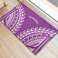 Custom Cook Islands Mangaia Rubber Doormat Polynesian Tribal Tattoo