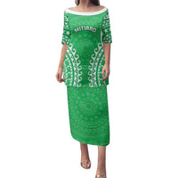 Custom Cook Islands Mitiaro Family Matching Puletasi and Hawaiian Shirt Polynesian Tribal Tattoo