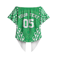 Custom Cook Islands Mitiaro Off Shoulder Wrap Waist Top Polynesian Tribal Tattoo LT05 - Polynesian Pride