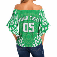 Custom Cook Islands Mitiaro Off Shoulder Wrap Waist Top Polynesian Tribal Tattoo LT05 - Polynesian Pride