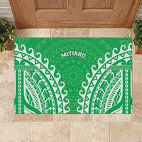 Custom Cook Islands Mitiaro Rubber Doormat Polynesian Tribal Tattoo