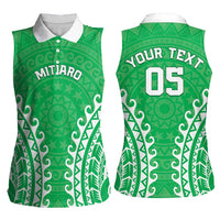 Custom Cook Islands Mitiaro Women Sleeveless Polo Shirt Polynesian Tribal Tattoo