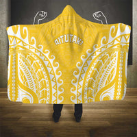 Custom Cook Islands Aitutaki Hooded Blanket Polynesian Tribal Tattoo