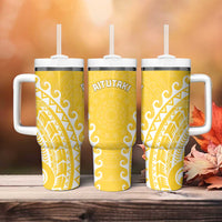 Cook Islands Aitutaki Tumbler With Handle Polynesian Tribal Tattoo