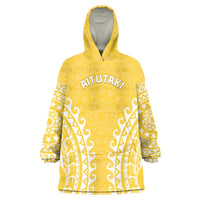 Custom Cook Islands Aitutaki Wearable Blanket Hoodie Polynesian Tribal Tattoo