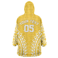 Custom Cook Islands Aitutaki Wearable Blanket Hoodie Polynesian Tribal Tattoo