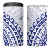 Cook Islands Palmerston 4 in 1 Can Cooler Tumbler Polynesian Tribal Tattoo