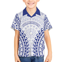 Custom Cook Islands Palmerston Family Matching Off The Shoulder Long Sleeve Dress and Hawaiian Shirt Polynesian Tribal Tattoo