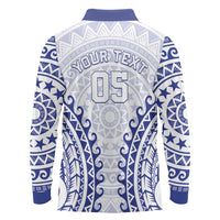 Custom Cook Islands Palmerston Long Sleeve Polo Shirt Polynesian Tribal Tattoo