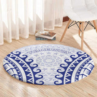 Custom Cook Islands Palmerston Round Carpet Polynesian Tribal Tattoo