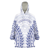 Custom Cook Islands Palmerston Wearable Blanket Hoodie Polynesian Tribal Tattoo