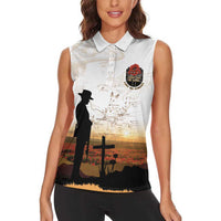 Australia And New Zealand ANZAC Day Women Sleeveless Polo Shirt Battle Of Beersheba