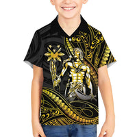 Filipinos Lapu Lapu Hero Family Matching Puletasi and Hawaiian Shirt Gold Polynesian Tribal Tattoo