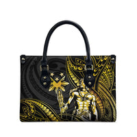 Filipinos Lapu Lapu Hero Leather Bag Gold Polynesian Tribal Tattoo