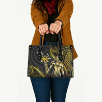 Filipinos Lapu Lapu Hero Leather Bag Gold Polynesian Tribal Tattoo