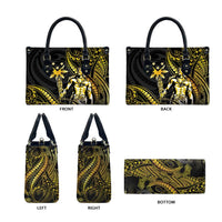Filipinos Lapu Lapu Hero Leather Bag Gold Polynesian Tribal Tattoo