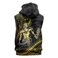 Filipinos Lapu Lapu Hero Sleeveless Hoodie Gold Polynesian Tribal Tattoo