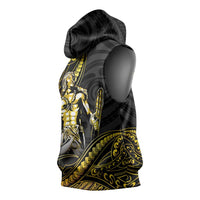 Filipinos Lapu Lapu Hero Sleeveless Hoodie Gold Polynesian Tribal Tattoo