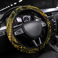 Filipinos Lapu Lapu Hero Steering Wheel Cover Gold Polynesian Tribal Tattoo