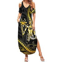 Filipinos Lapu Lapu Hero Summer Maxi Dress Gold Polynesian Tribal Tattoo