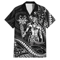 Filipinos Lapu Lapu Hero Family Matching Summer Maxi Dress and Hawaiian Shirt Black Polynesian Tribal Tattoo LT05 Dad's Shirt - Short Sleeve Black - Polynesian Pride