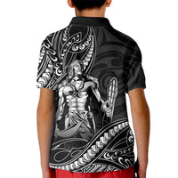 Filipinos Lapu Lapu Hero Kid Polo Shirt Black Polynesian Tribal Tattoo