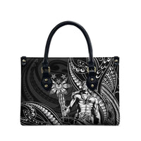 Filipinos Lapu Lapu Hero Leather Bag Black Polynesian Tribal Tattoo