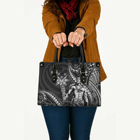 Filipinos Lapu Lapu Hero Leather Bag Black Polynesian Tribal Tattoo