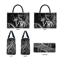 Filipinos Lapu Lapu Hero Leather Bag Black Polynesian Tribal Tattoo
