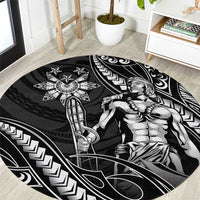 Filipinos Lapu Lapu Hero Round Carpet Black Polynesian Tribal Tattoo LT05 Black - Polynesian Pride