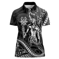 Filipinos Lapu Lapu Hero Women Polo Shirt Black Polynesian Tribal Tattoo