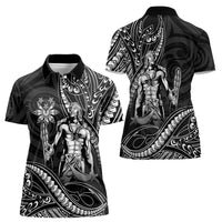 Filipinos Lapu Lapu Hero Women Polo Shirt Black Polynesian Tribal Tattoo