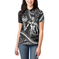 Filipinos Lapu Lapu Hero Women Polo Shirt Black Polynesian Tribal Tattoo