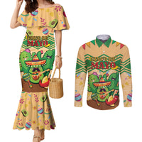 Personalised Hawaii Cinco De Mayo Couples Matching Mermaid Dress and Long Sleeve Button Shirt Funny Style