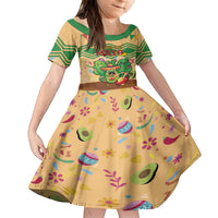 Personalised Hawaii Cinco De Mayo Family Matching Summer Maxi Dress and Hawaiian Shirt Funny Style LT05 Daughter's Dress Brown - Polynesian Pride