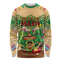Personalised Hawaii Cinco De Mayo Long Sleeve Shirt Funny Style LT05 Unisex Brown - Polynesian Pride