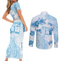 Happy Fiji Girmit Day Couples Matching Short Sleeve Bodycon Dress and Long Sleeve Button Shirt Fijian Tapa With Mandala Pattern