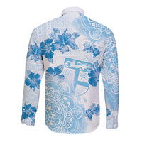 Happy Fiji Girmit Day Long Sleeve Button Shirt Fijian Tapa With Mandala Pattern LT05 - Polynesian Pride