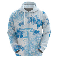 Happy Fiji Girmit Day Zip Hoodie Fijian Tapa With Mandala Pattern