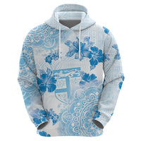 Happy Fiji Girmit Day Zip Hoodie Fijian Tapa With Mandala Pattern