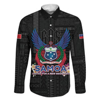 Samoa 64th Independence Anniversary Family Matching Off The Shoulder Long Sleeve Dress and Hawaiian Shirt