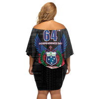 Samoa 64th Independence Anniversary Family Matching Off Shoulder Short Dress and Hawaiian Shirt LT05 - Polynesian Pride