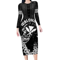 Hawaii King Kamehameha Day Parade Family Matching Long Sleeve Bodycon Dress and Hawaiian Shirt With Pa'u Riders Plumeria Kakau Tribal Pattern