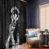 Hawaii King Kamehameha Day Parade Window Curtain With Pa'u Riders Plumeria Kakau Tribal Pattern