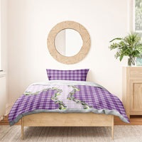 Violet Hawaii Palaka Bedding Set Maile Pikake Honohono Orchid Lei