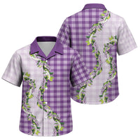 Violet Hawaii Palaka Family Matching Long Sleeve Bodycon Dress and Hawaiian Shirt Maile Pikake Honohono Orchid Lei LT05 Son's Shirt Violet - Polynesian Pride